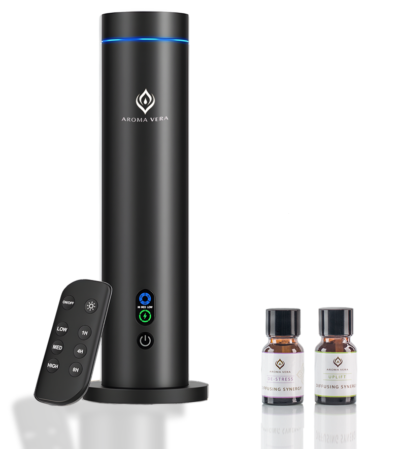 Waterless Scent Diffuser - Black (include two 100ml synergy oils from the collection of zen, calm, uplift, fresh and breath)